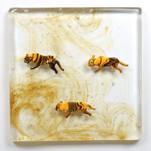Tiger pattern Murano Glass Block tile