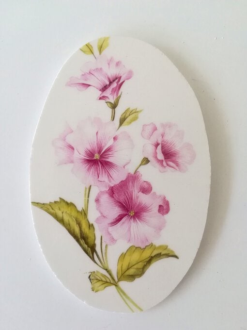 Grand Médaillon ovale en faïence d'assiette de GIEN