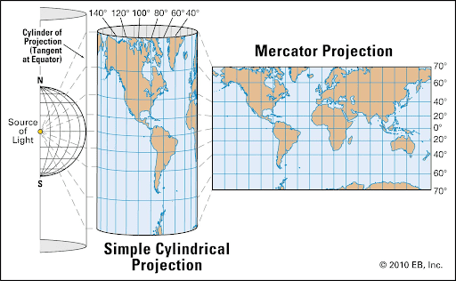 Geospatial Anomaly Detection with kafka and cassandra - Earth Cylindrical Projection