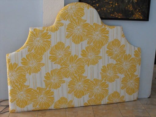 headboard with yellow flowers