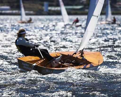 Sabre plywood dinghy. Make one yourself. storerboatplans.com