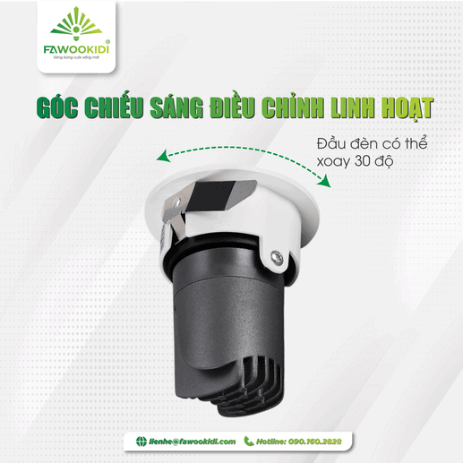 Đèn spotlight có thể thay đổi góc chiếu