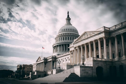 The Capitol Building in DC on a Dreary Cloudy Day