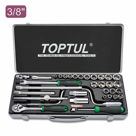 34PCS 3/8" DR. Socket Set (METRIC & SAE)