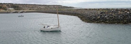 Fenwick Williams Catboat built in strip planking at Port Vincent Boat Show