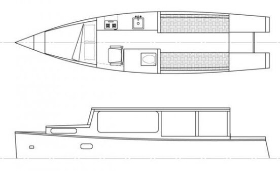 The smaller simpler Mundoo 2 cruising boat. Plan DIY