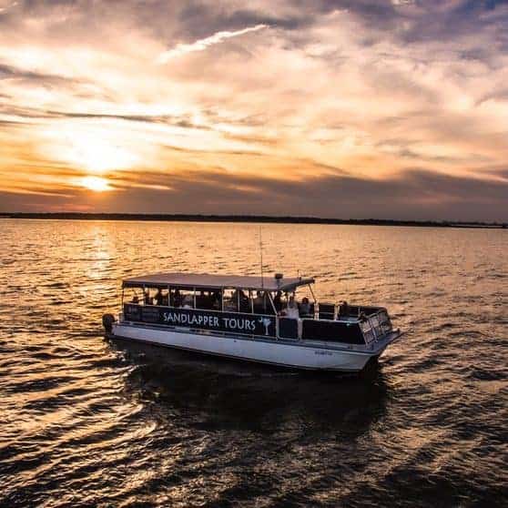 Sandlapper Boat on Harbor Sunset 1