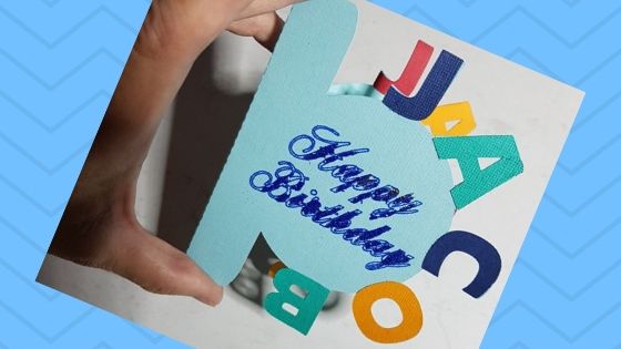 Finished curved text card using Canvas Workspace