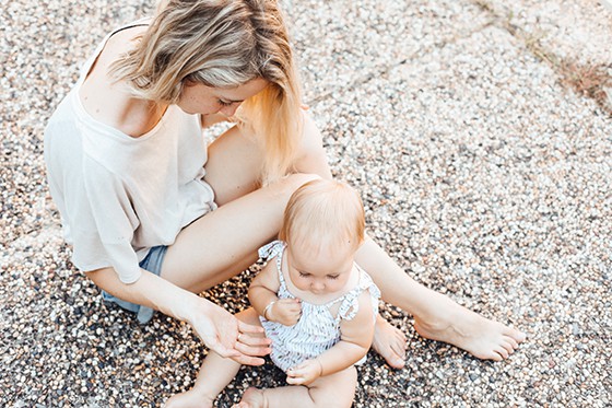 Lady with baby