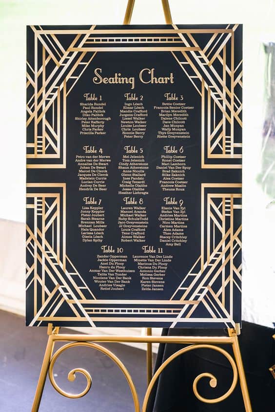 vintage wedding table plan