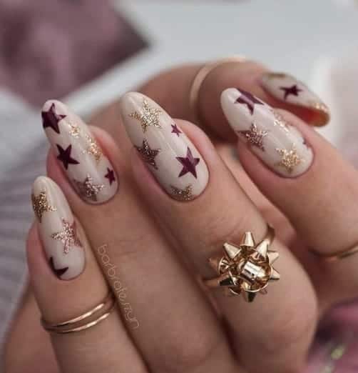 Christmas nails - Christmas stars nails