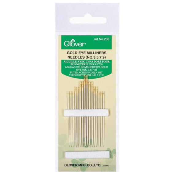 Clover Gold Eye Milliners Needles - No 3/9