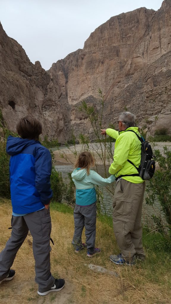 family hikes big bend