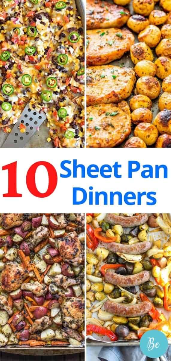 Sheet pan dinner pin with 4 meals