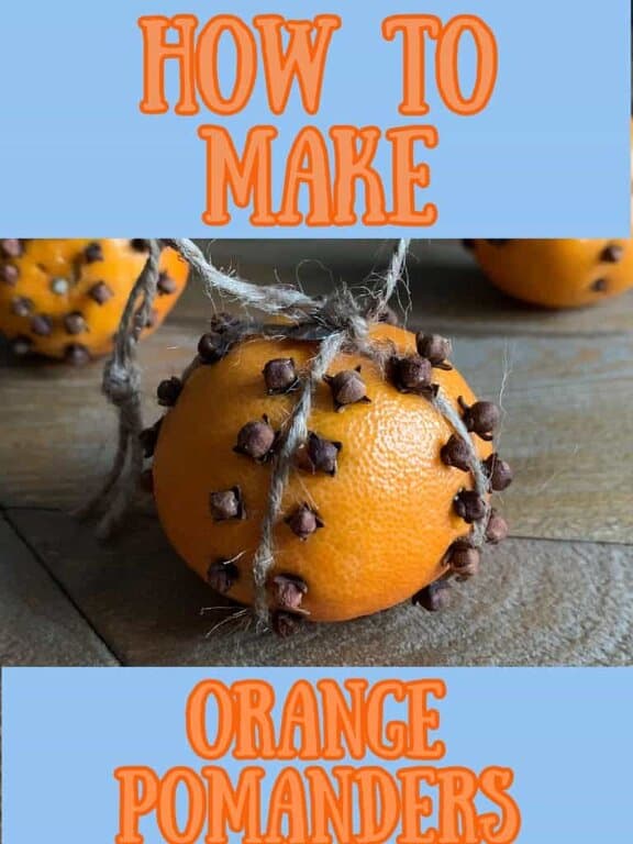 how to make a clove studded orange pomander balls pin image