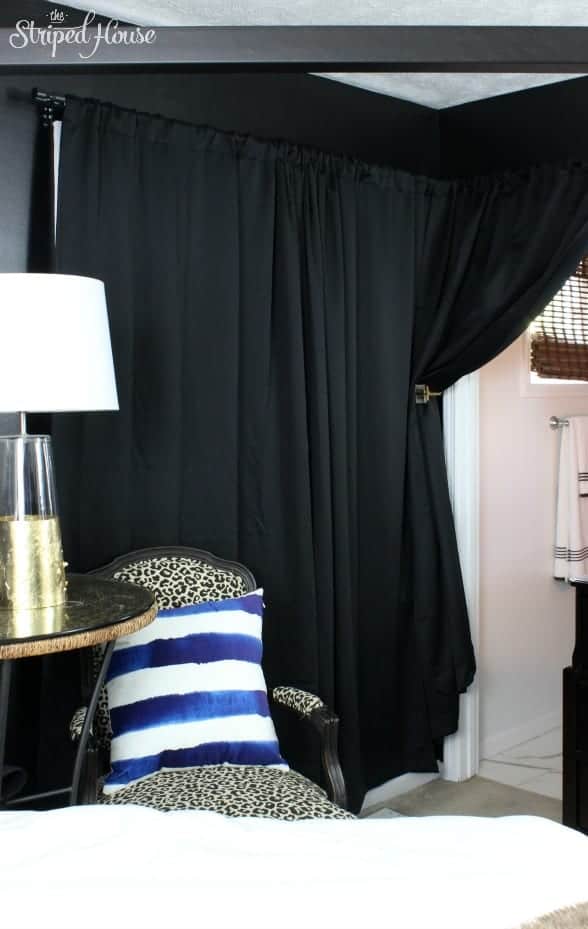 curtain tie back hack bedroom black