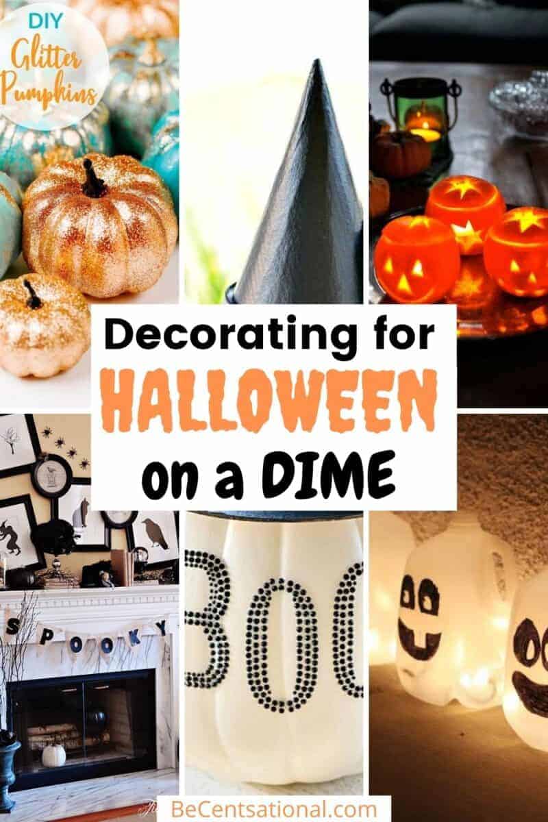 A collection of decorations on a dime. Decorating for Halloween on a Dime