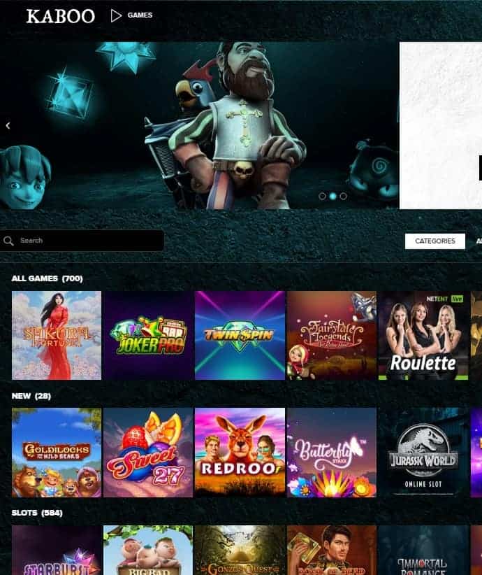 Kaboo Casino free spins