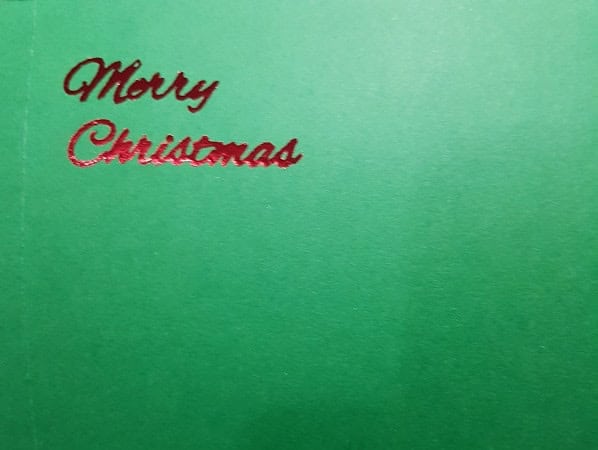 Foiled Christmas sentiment in red - Merry Christmas