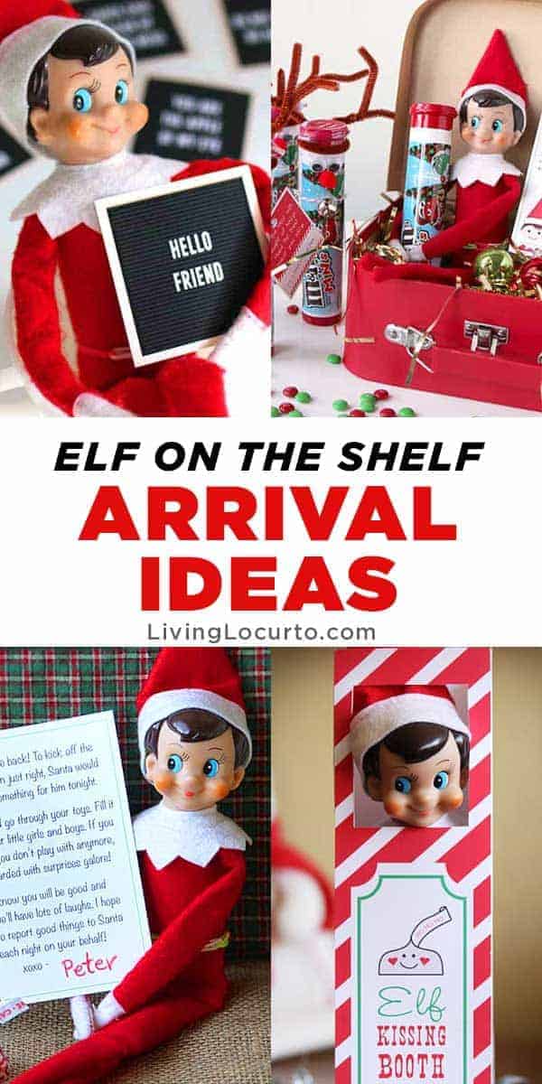 Best Elf on the Shelf Arrival Ideas! Cute Printables to help make Christmas easier. LivingLocurto.com Best Elf on the Shelf Arrival Ideas! Cute Printables to help make Christmas easier. LivingLocurto.com