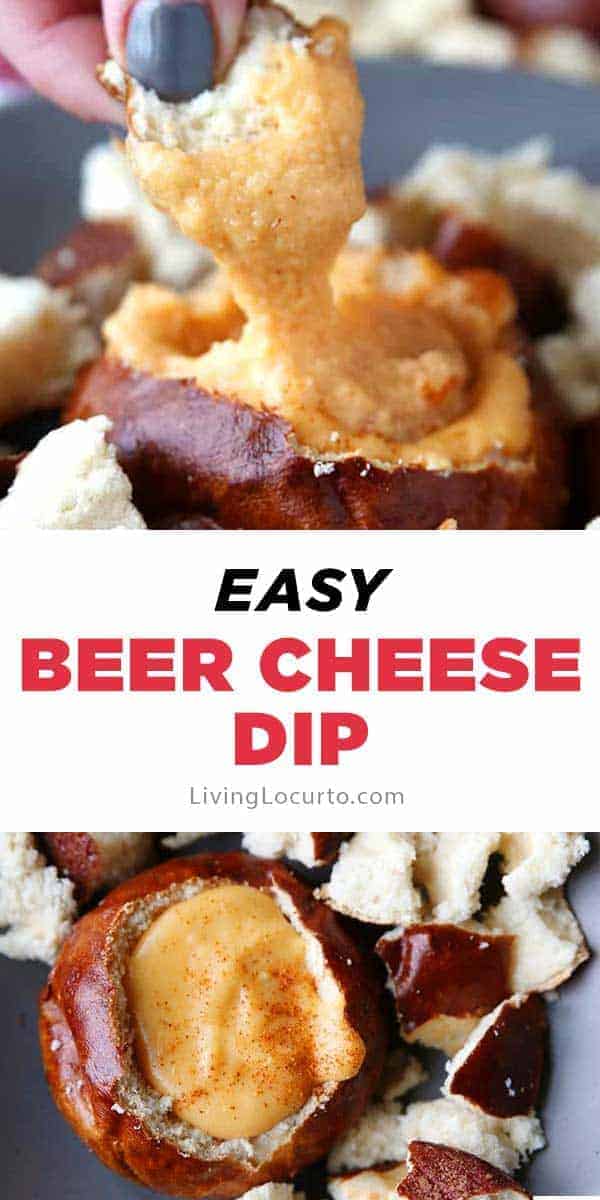Hot Beer Cheese Dip recipe served in pretzel bread bowls. A crowd pleasing appetizer for any party! #dip #cheese Hot Beer Cheese Dip recipe served in pretzel bread bowls. A crowd pleasing appetizer for any party! #dip #cheese