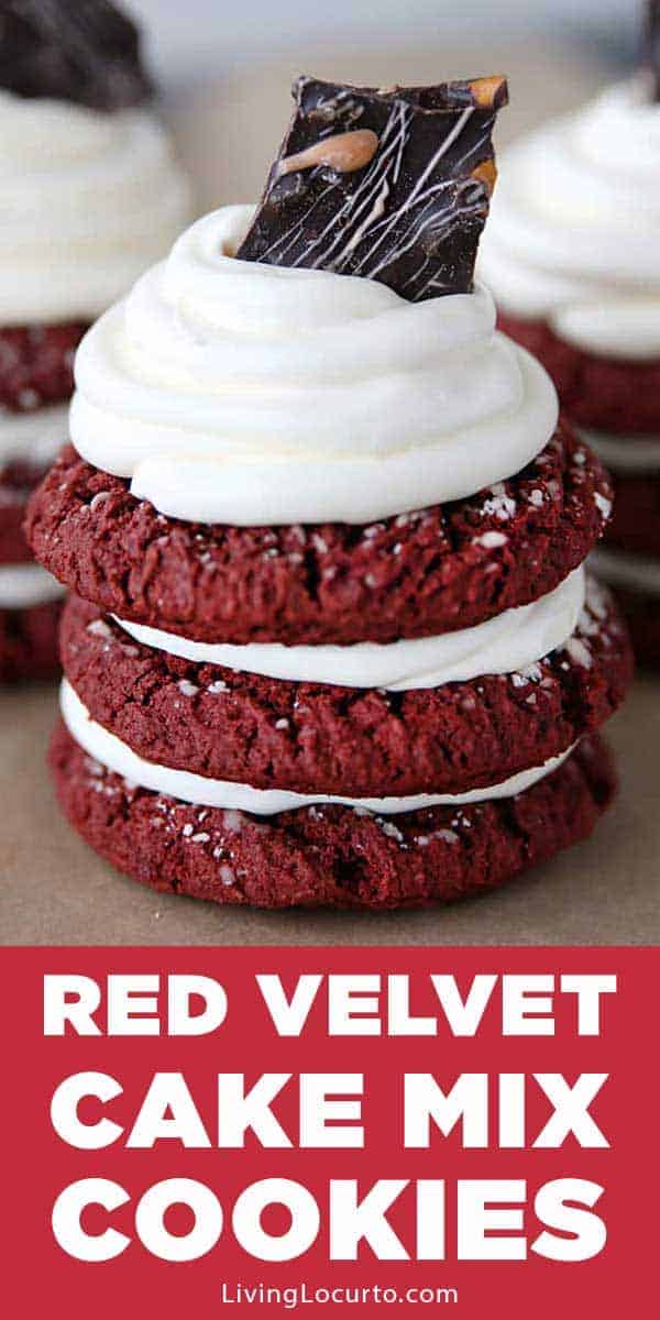 Easy Red Velvet Cookies - Cake Mix Cookie Recipe