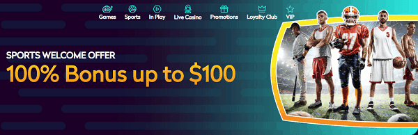 100% up to $100 sports bonus