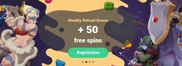 50 free spins reload bonus