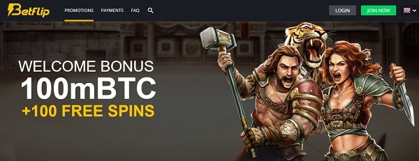 100 mBTC and 100 free spins for new depositors