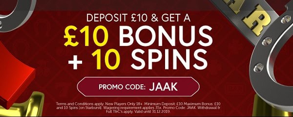 Jaak Casino welcome bonus code: JAAK