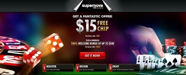 $15 free chip bonus for new players