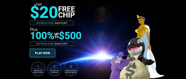 $20 free chip, no deposit required, promo code apply