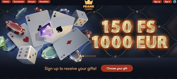 Frank Casino Welcome Bonus