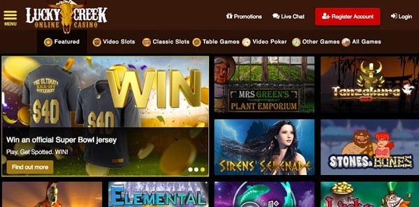 Lucky Creek Casino online games for USA