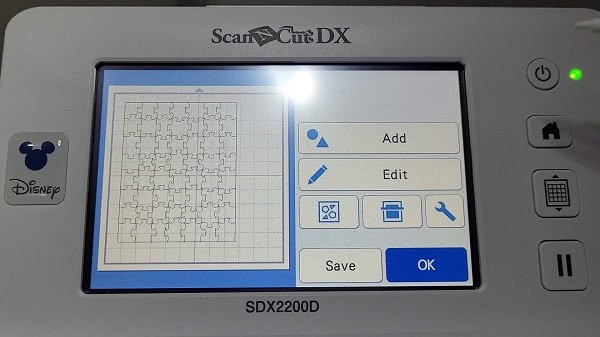 Uploaded Jigsaw puzzel template into your Scan N Cut machine