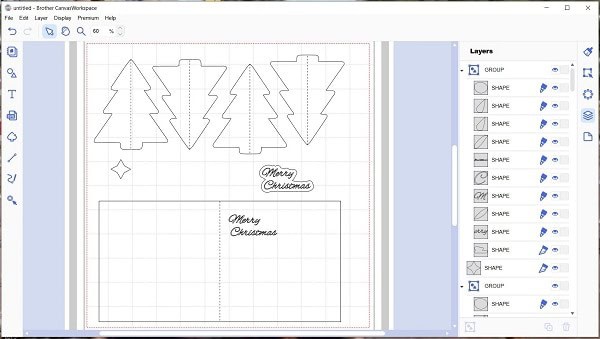 View of the template file imported into Canvas Workspace downloaded version using the FCM file