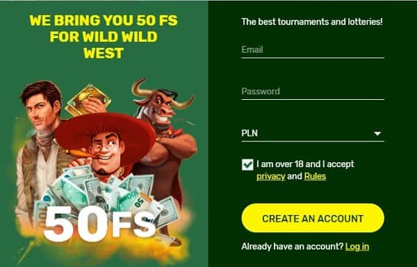 Receive 50 free spins on slots after registration at LuckyBirdCasino.com