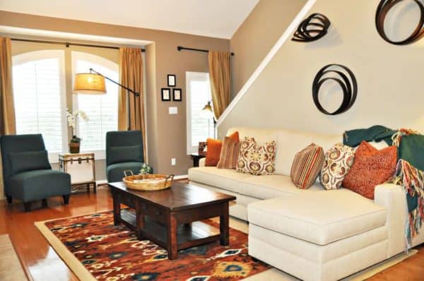 latte by sherwin williams – modern living room with eclectic features to express your style