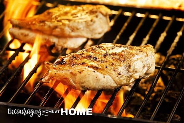 Chicken on the grill - pre-cook your chicken for faster meals.