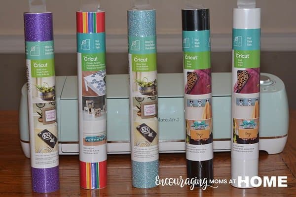 Cricut Vinyl in a variety of colors with cricut machine - what to buy before your first cricut project.