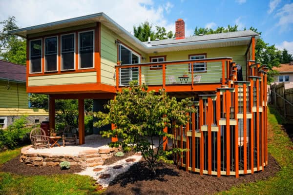 play with colors and bold design to build a trendy second-story deck