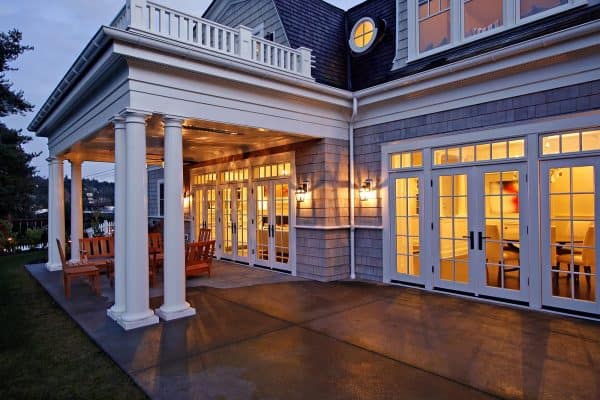 complement white french doors from sierra pacific windows with transom for a classic exterior