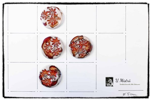 Knoflík květiny 5 cm - Obrázek 3