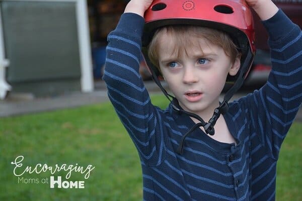 Peter was pretty apprehensive about riding his bike at first. 