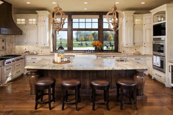 try a modern ranch style for a rustic yet stylish white and brown kitchen