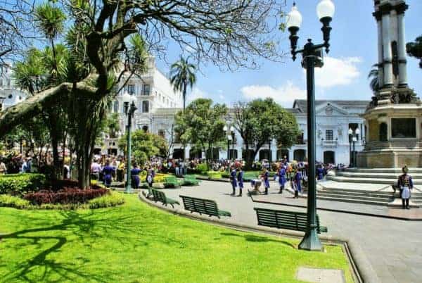 The presidential palace and plaza in quito