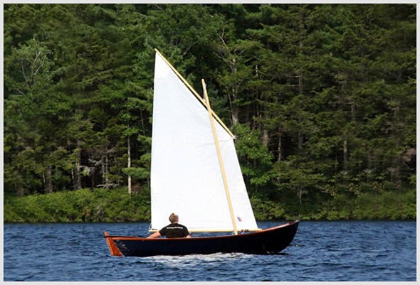 Oughtred Skerrie Skiff balance lugsail