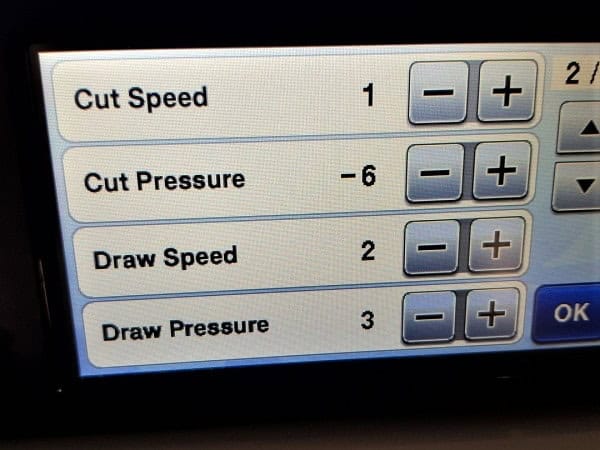 Adjustment on the Scan N Cut of the pressure setting to reduce cutting issues.