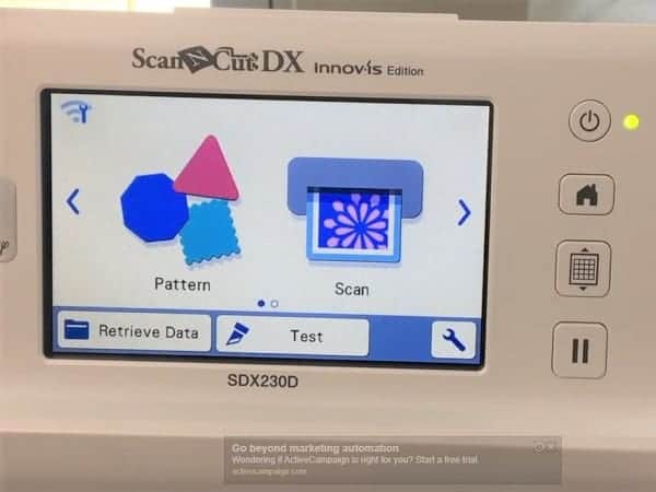 Scan N Cut DX model front screen for post scared of your Scan N Cut