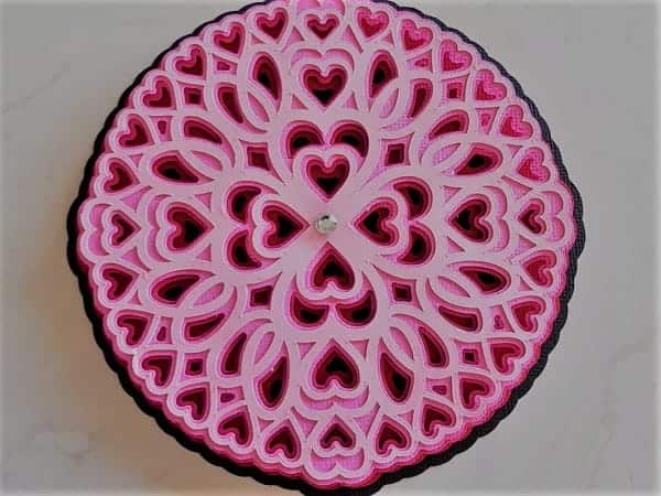 Completed 3D Mandala ready to go complete with diamonte in the centre using the Canvas Workspace Layer tutorial.